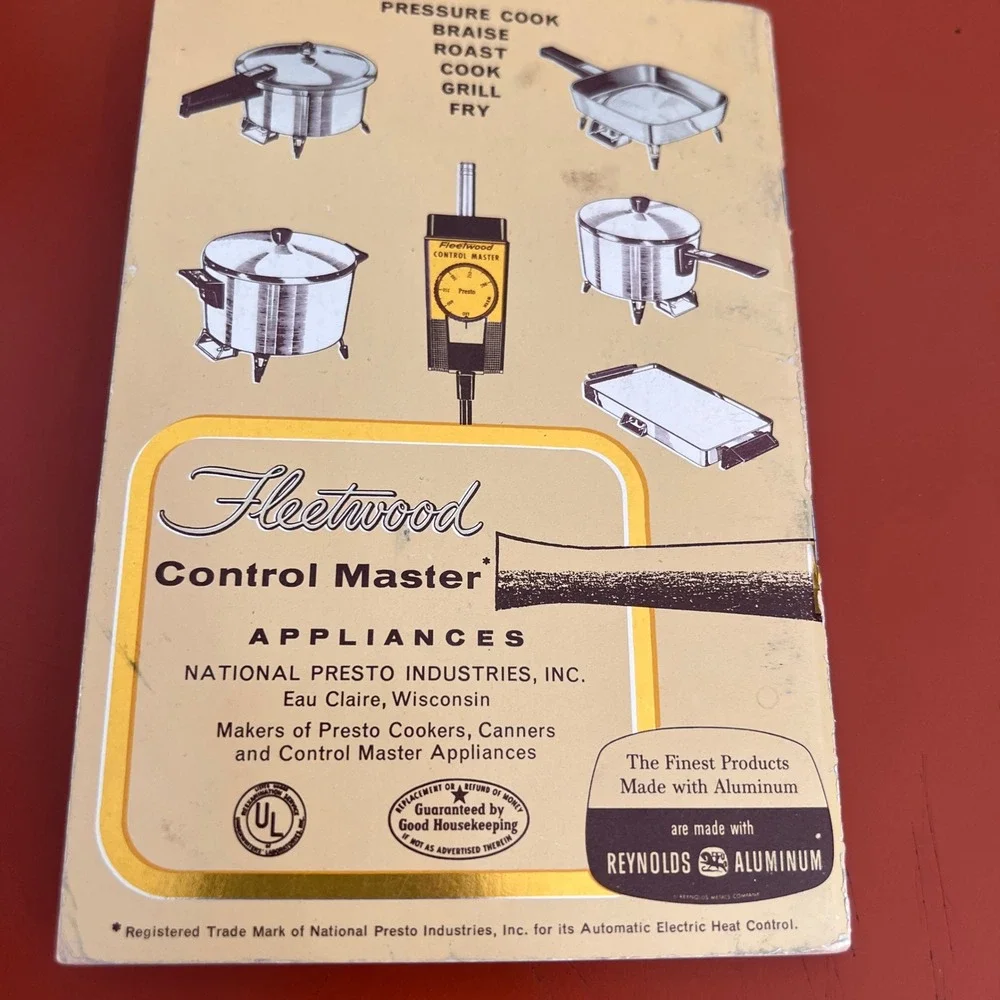 Vintage 1957 Fleetwood Control Master Recipe Book by Presto Appliances Manual